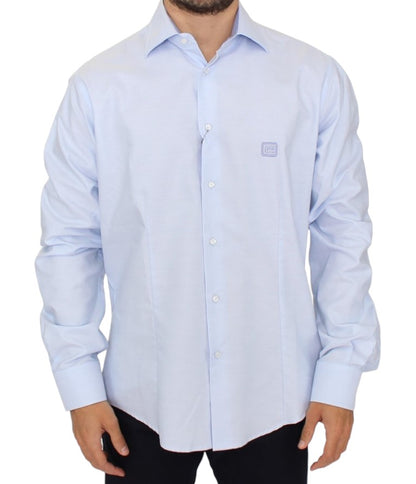 Light blue cotton shirt-Cavalli-LabelTerrace.com