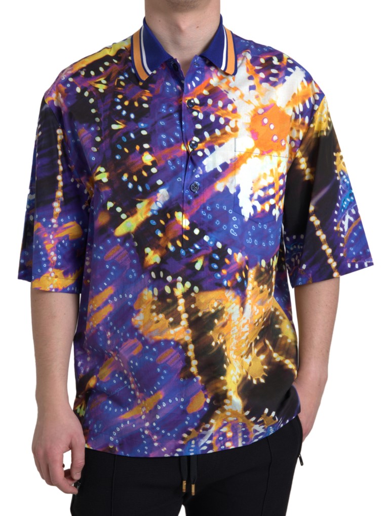 Luminaire Print Cotton Polo Top Men Shirt-Dolce & Gabbana-LabelTerrace.com