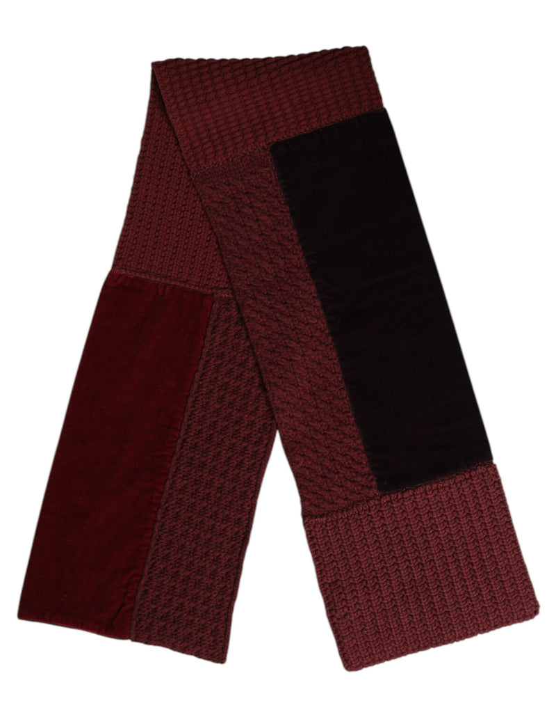 Maroon Black Neck Warmer Wrap Shawl Scarf-Dolce & Gabbana-LabelTerrace.com