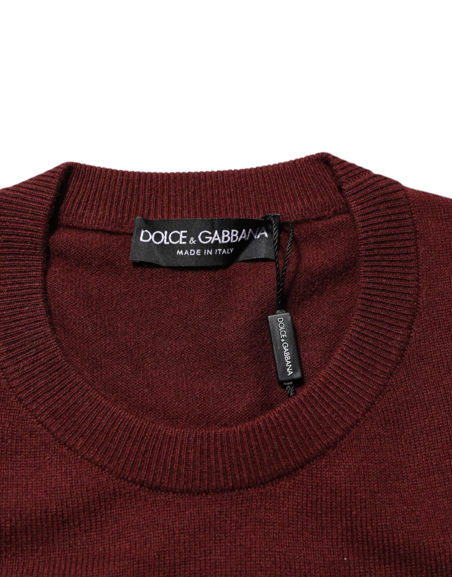 Maroon Cashmere Crew Neck Pullover Sweater