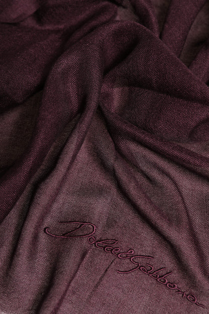 Maroon Cashmere Neck Warmer Wrap Shawl Scarf-Dolce & Gabbana-LabelTerrace.com