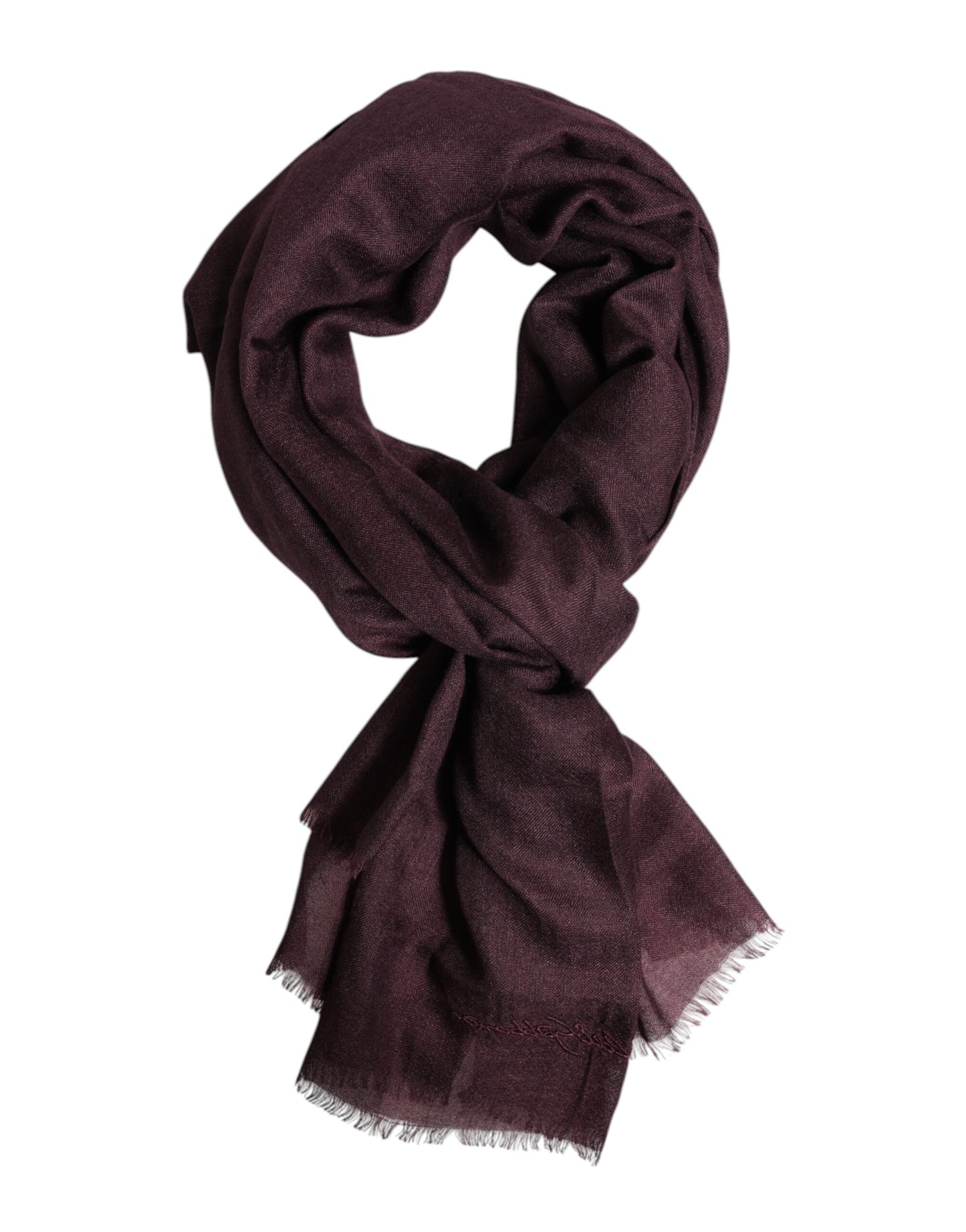 Maroon Cashmere Neck Warmer Wrap Shawl Scarf-Dolce & Gabbana-LabelTerrace.com