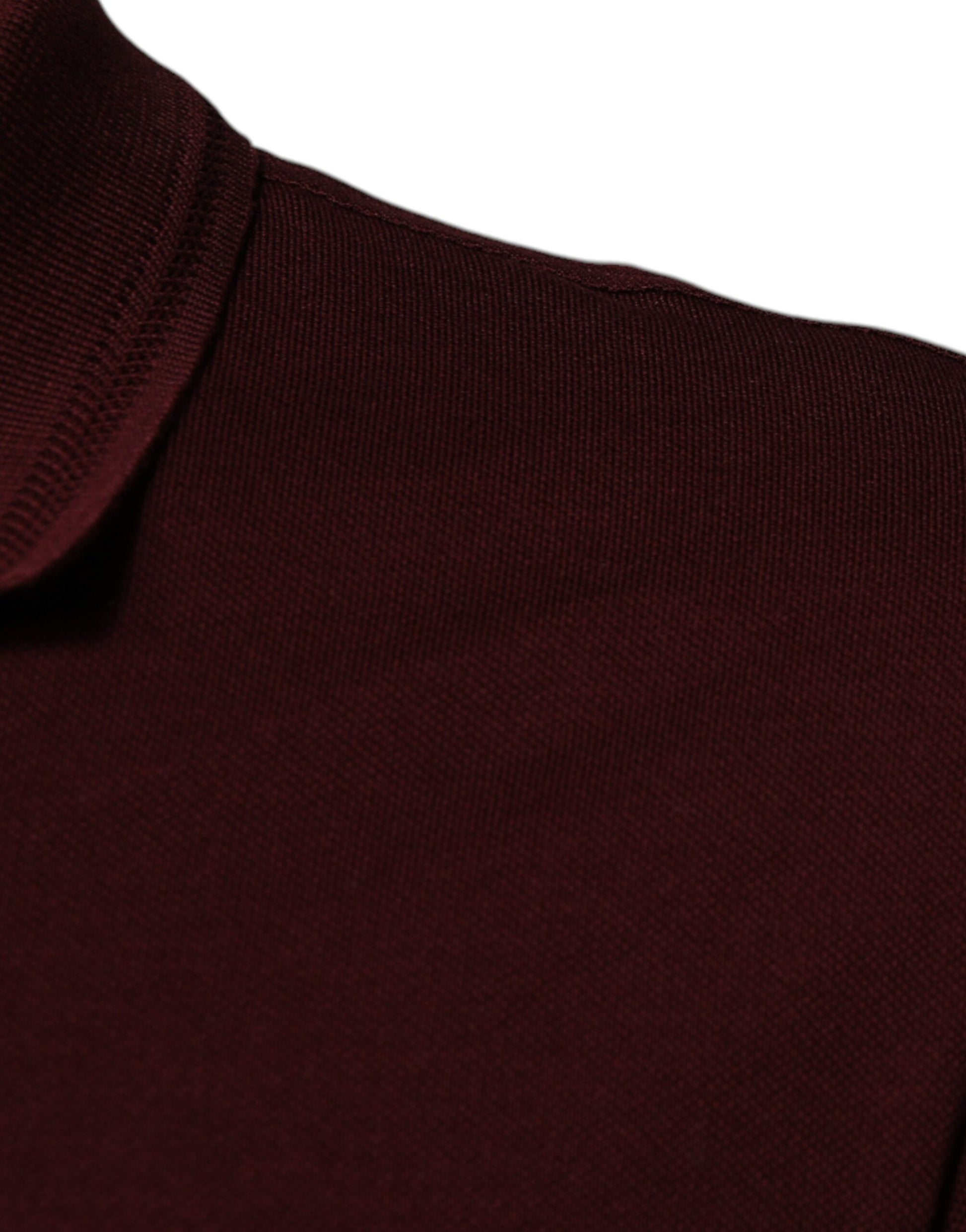 Maroon Collared Short Sleeves Polo T-shirt-Dolce & Gabbana-LabelTerrace.com