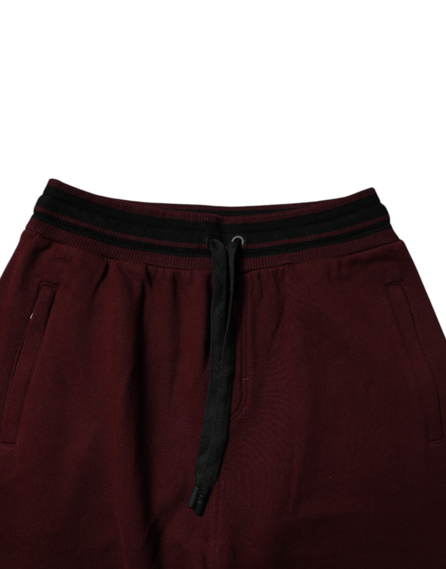 Maroon Cotton Men Jogger Sweatpants Pants-Dolce & Gabbana-LabelTerrace.com