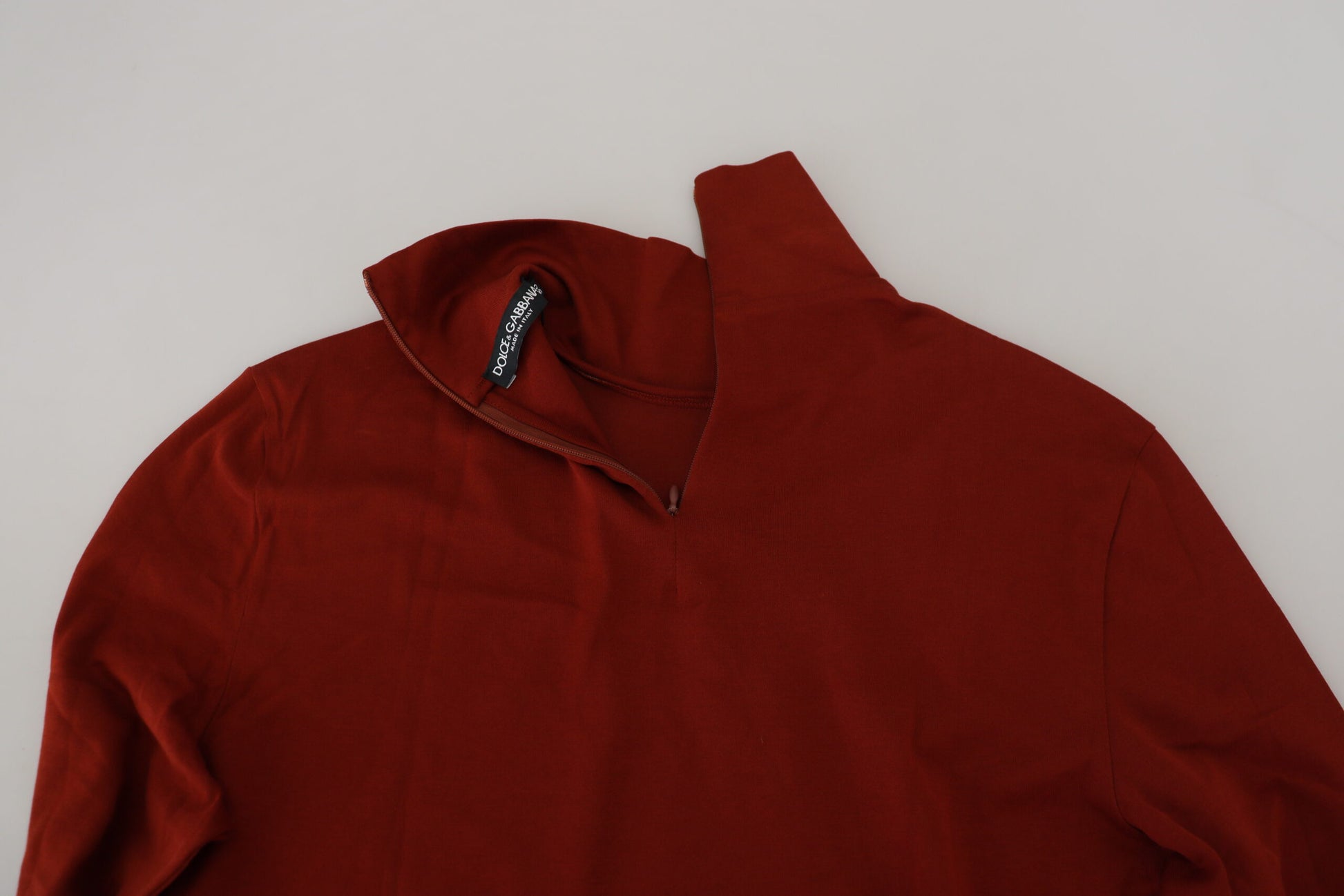 Maroon Cotton Turtle Neck Zip Sweater