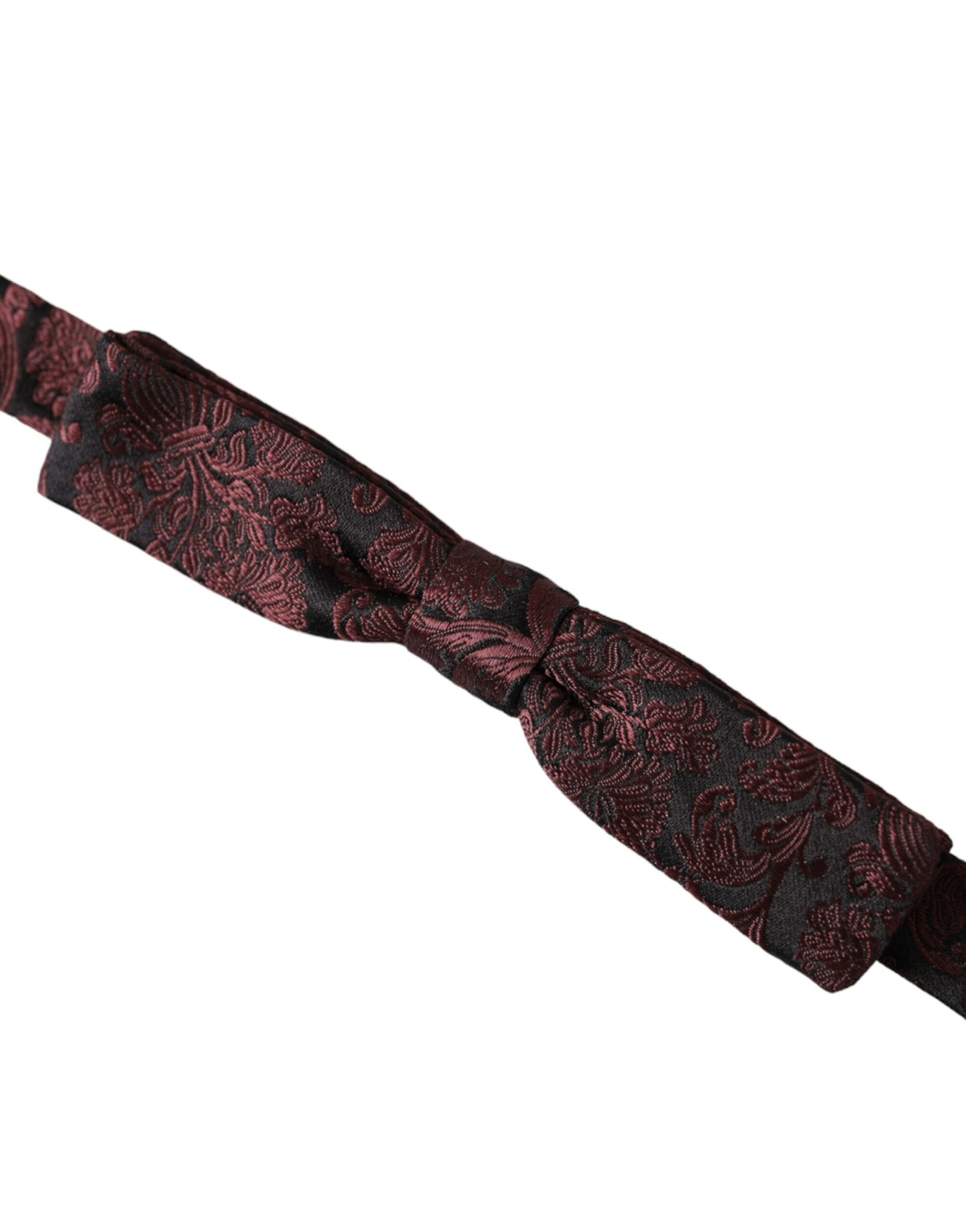 Maroon Floral Silk Adjustable Neck Men Bow Tie-Dolce & Gabbana-LabelTerrace.com