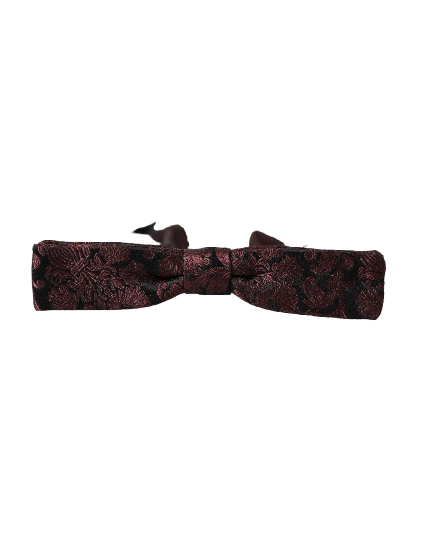 Maroon Floral Silk Adjustable Neck Men Bow Tie-Dolce & Gabbana-LabelTerrace.com