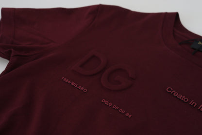 Maroon Printed Short Sleeves Men T-shirt