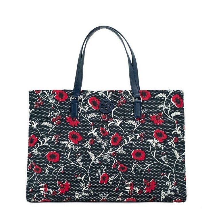 Medium Nylon Retro Batik Print Shoulder Tote Handbag-Tory Burch-LabelTerrace.com
