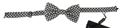 Men Black White Circles Adjustable Neck Papillon Bow Tie-Dolce & Gabbana-LabelTerrace.com