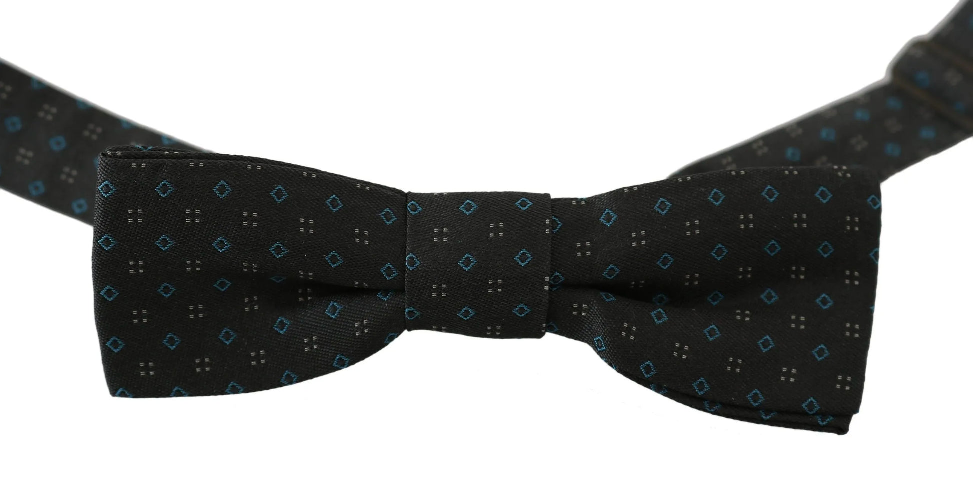 Men Gray Pattern Silk Adjustable Neck Papillon Bow Tie-Dolce & Gabbana-LabelTerrace.com