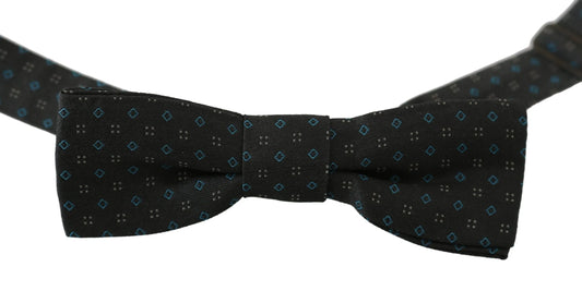 Men Gray Pattern Silk Adjustable Neck Papillon Bow Tie-Dolce & Gabbana-LabelTerrace.com