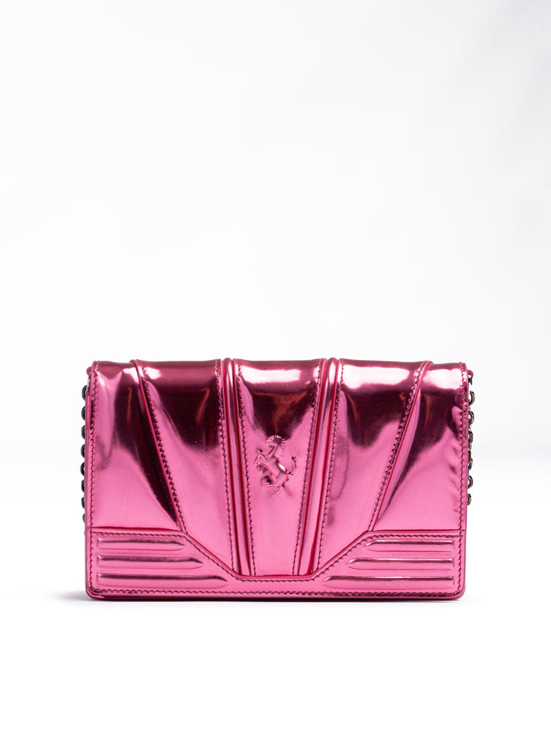 Metal Pink GT patent leather bag with chain-Ferrari-LabelTerrace.com