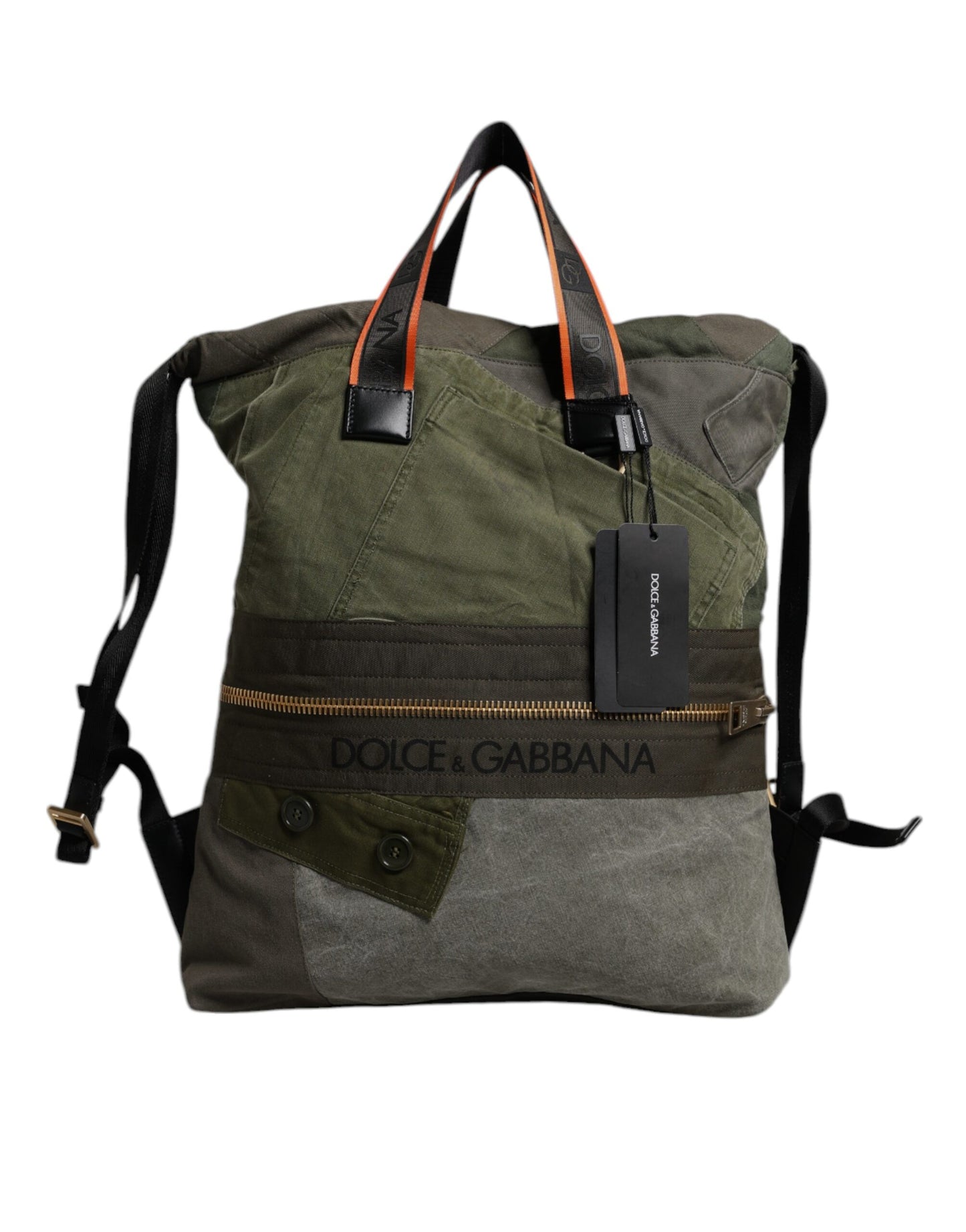 Military Green Patchwork Rucksack Backpack Bag-Dolce & Gabbana-LabelTerrace.com