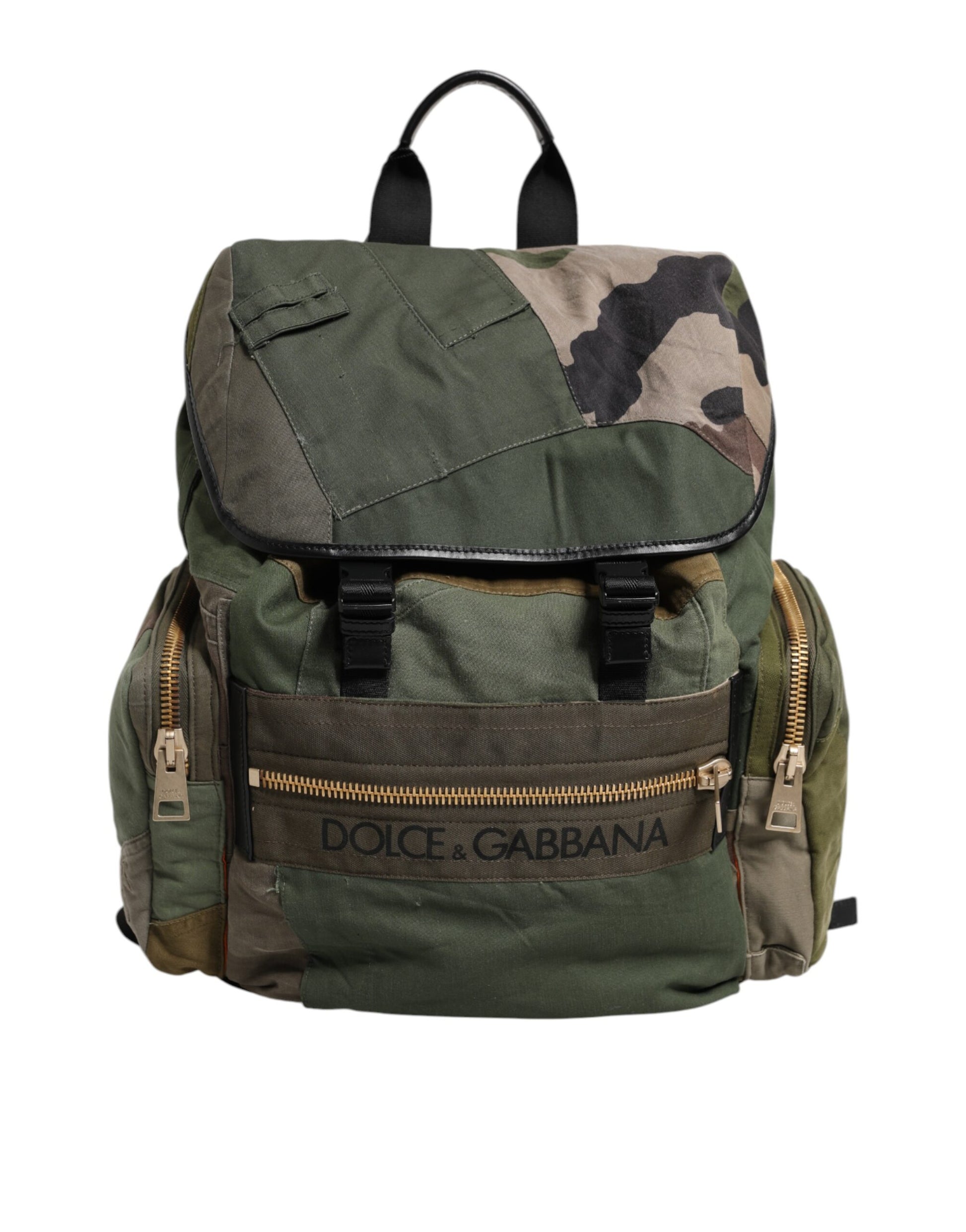 Military Green Patchwork Rucksack Backpack Bag-Dolce & Gabbana-LabelTerrace.com