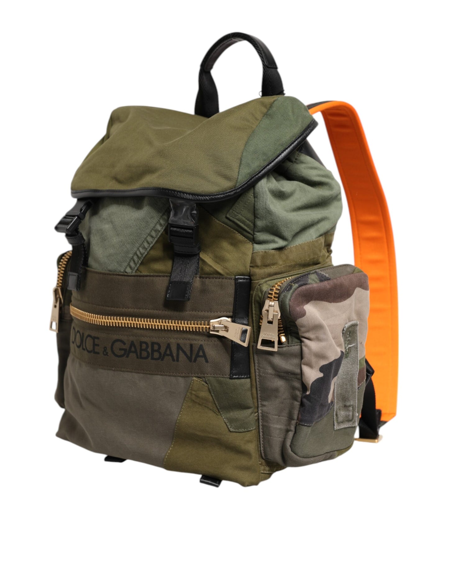 Military Green Patchwork Rucksack Backpack Bag-Dolce & Gabbana-LabelTerrace.com