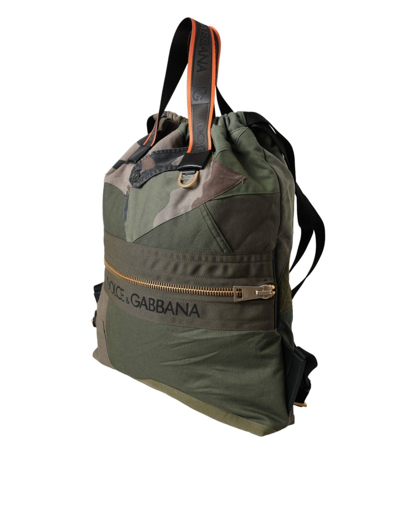 Military Green Patchwork Rucksack Backpack Bag-Dolce & Gabbana-LabelTerrace.com