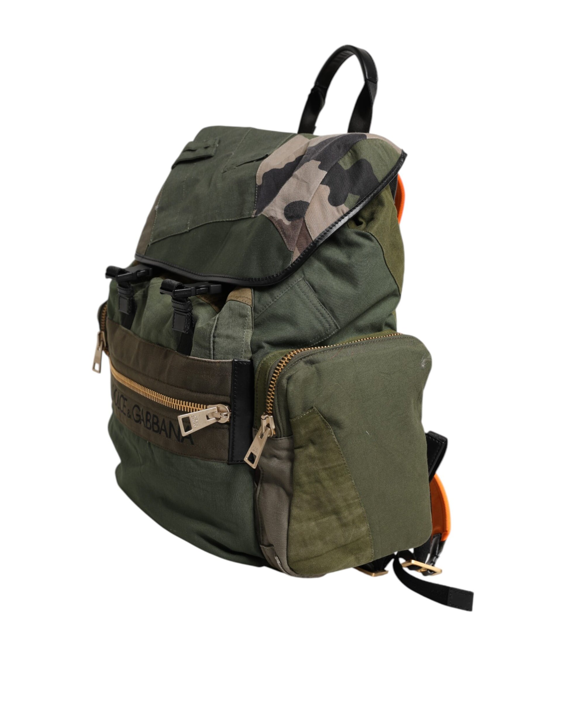 Military Green Patchwork Rucksack Backpack Bag-Dolce & Gabbana-LabelTerrace.com