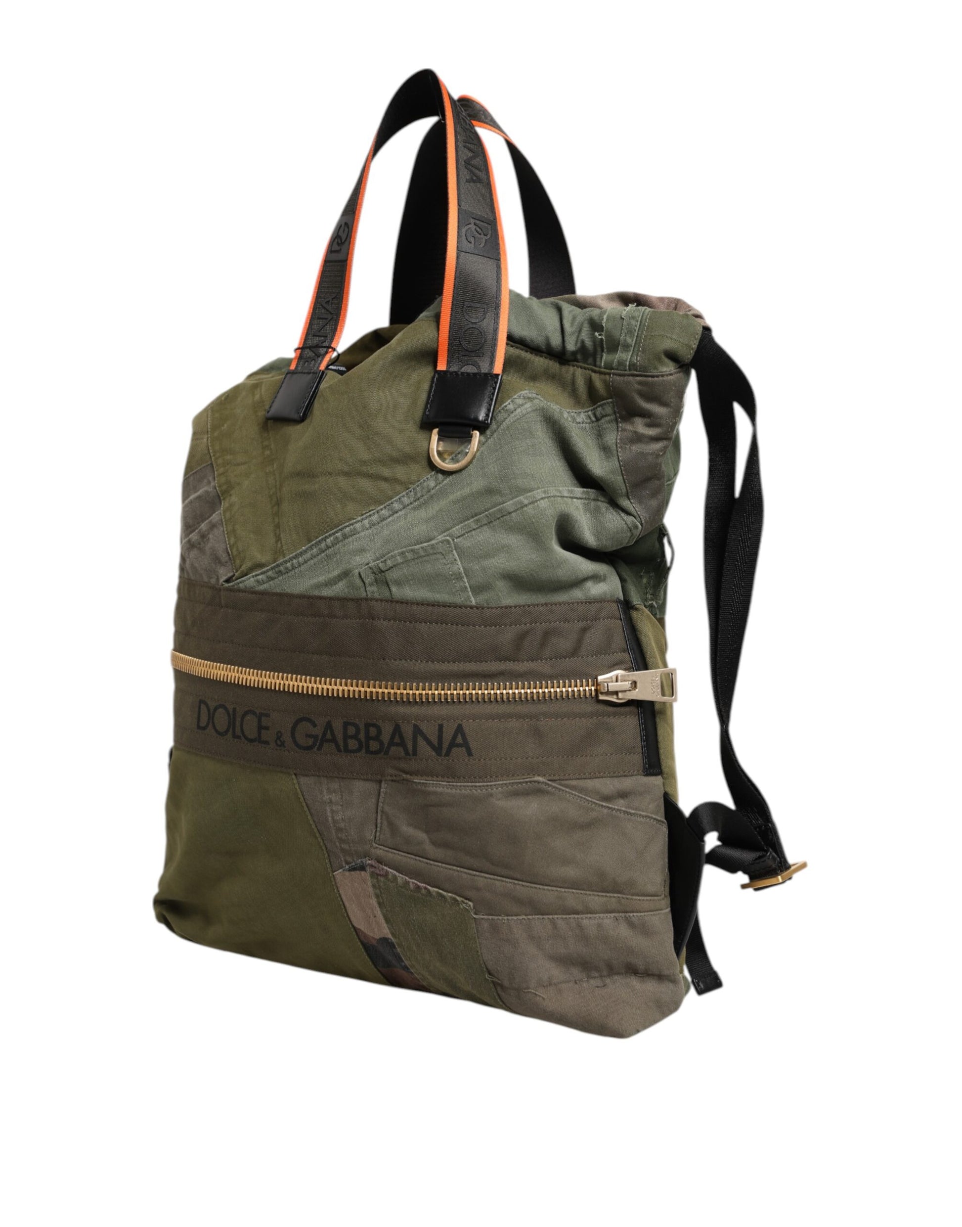 Military Green Patchwork Rucksack Backpack Bag-Dolce & Gabbana-LabelTerrace.com