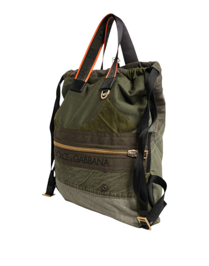 Military Green Patchwork Rucksack Backpack Bag-Dolce & Gabbana-LabelTerrace.com