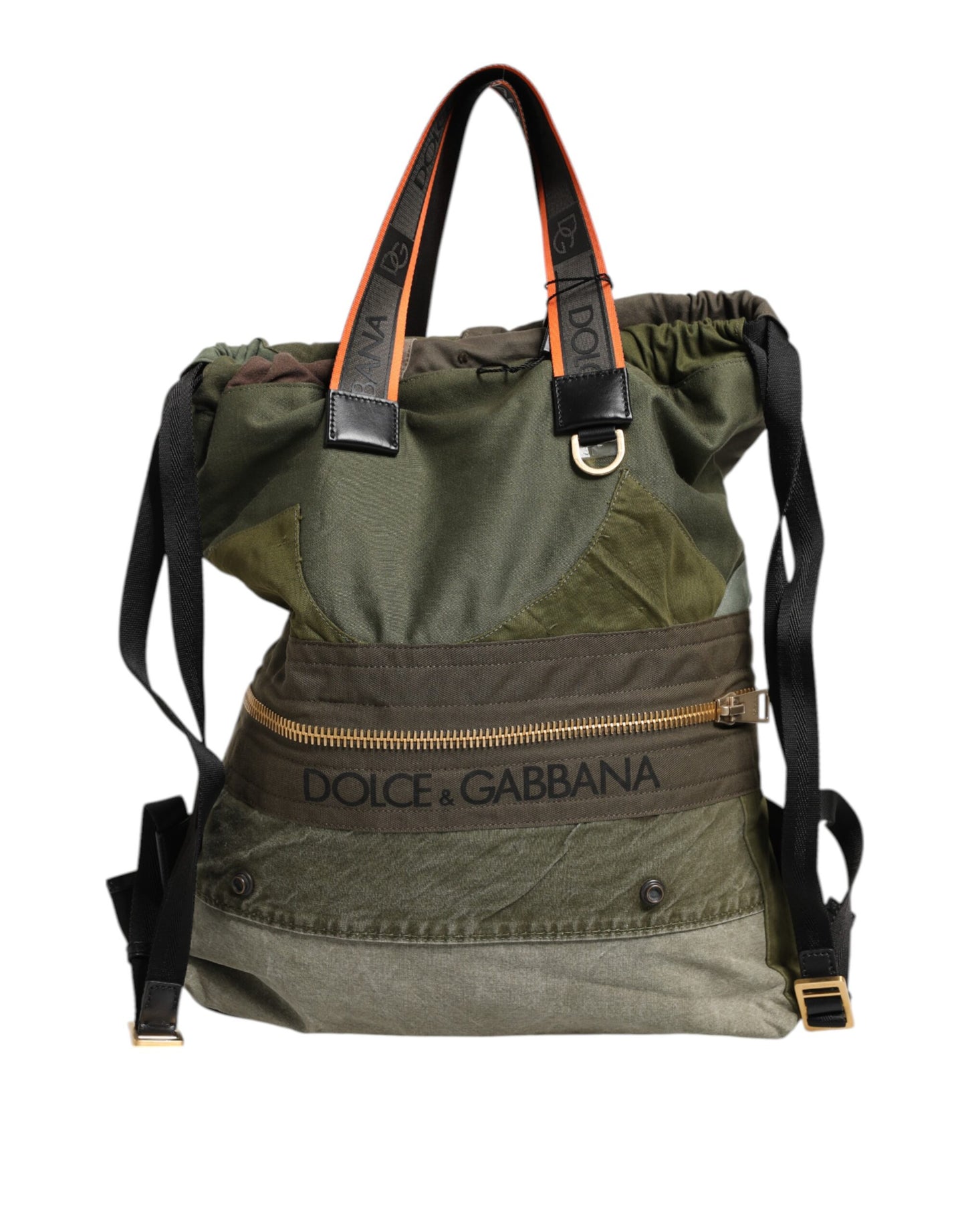 Military Green Patchwork Rucksack Backpack Bag-Dolce & Gabbana-LabelTerrace.com