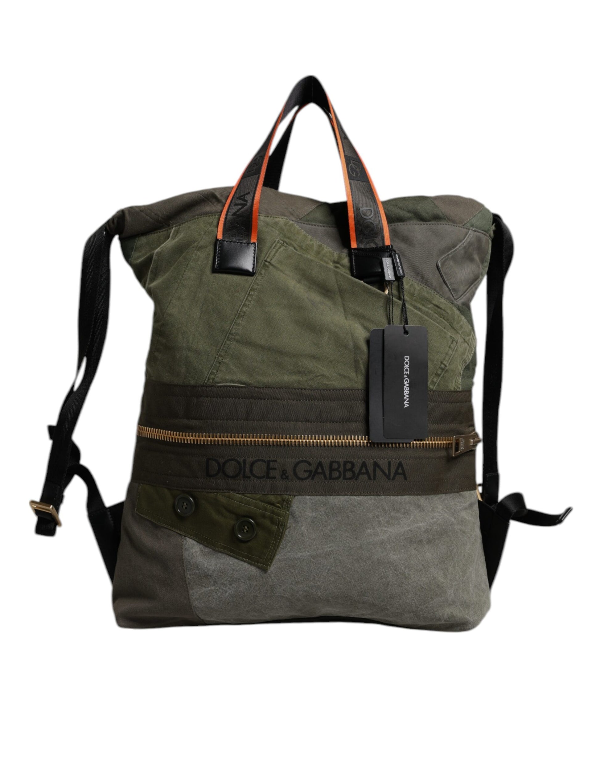 Military Green Patchwork Rucksack Backpack Bag-Dolce & Gabbana-LabelTerrace.com