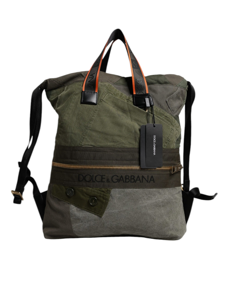 Military Green Patchwork Rucksack Backpack Bag-Dolce & Gabbana-LabelTerrace.com