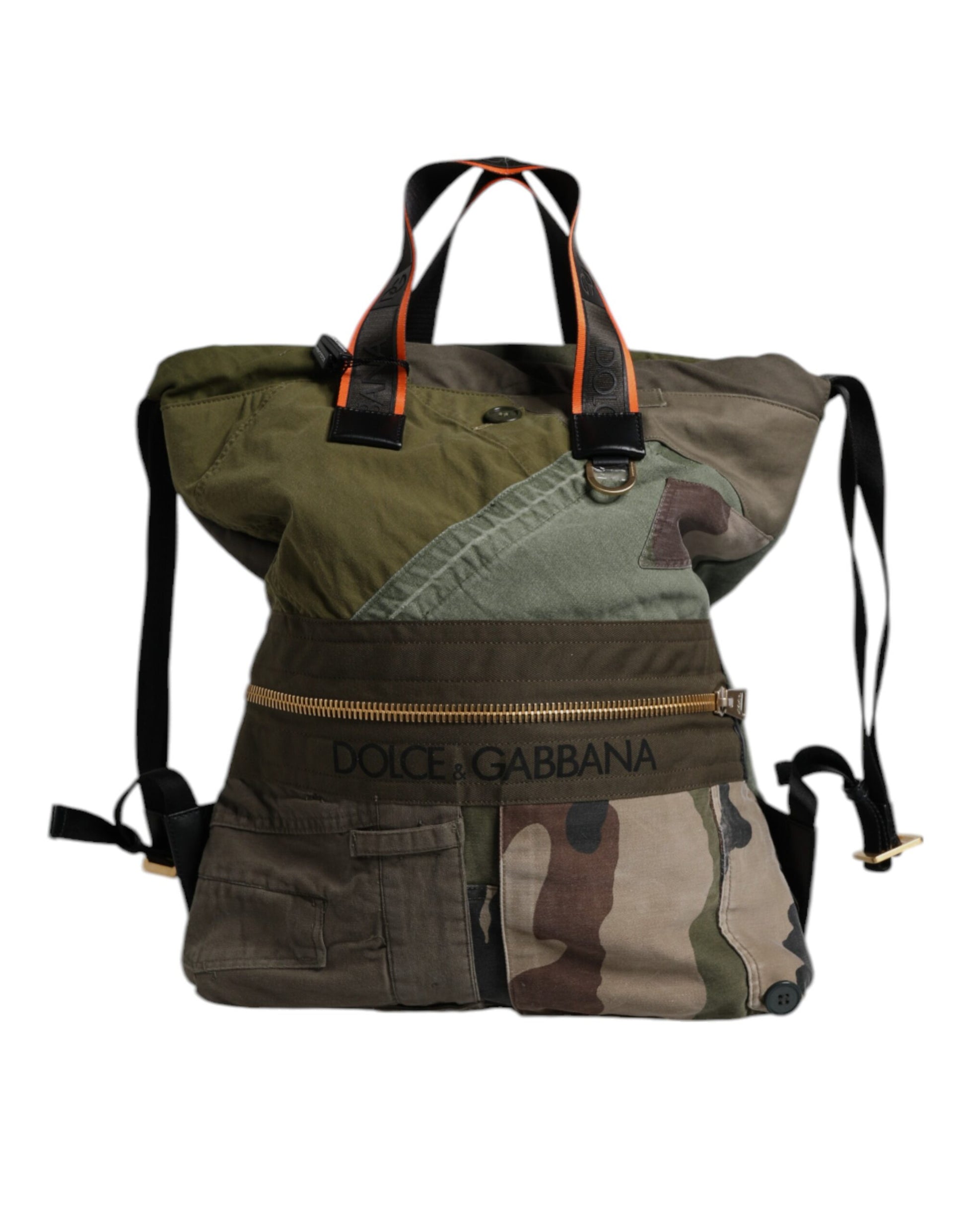 Military Green Patchwork Rucksack Backpack Bag-Dolce & Gabbana-LabelTerrace.com