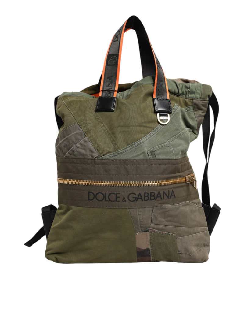 Military Green Patchwork Rucksack Backpack Bag-Dolce & Gabbana-LabelTerrace.com