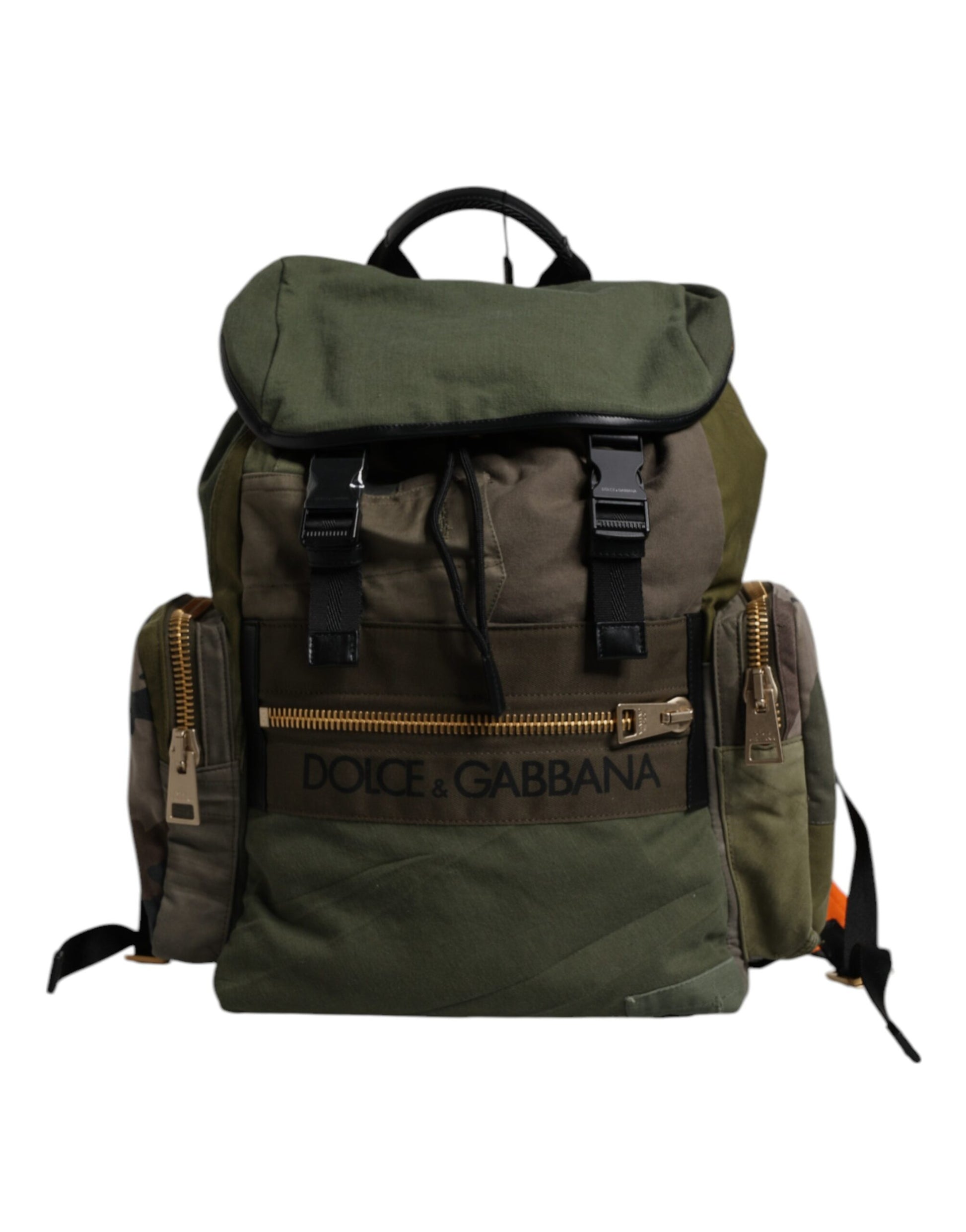Military Green Patchwork Travel Backpack Bag-Dolce & Gabbana-LabelTerrace.com