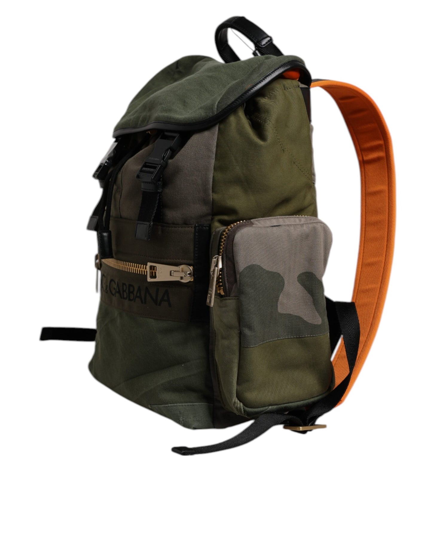 Military Green Patchwork Travel Backpack Bag-Dolce & Gabbana-LabelTerrace.com