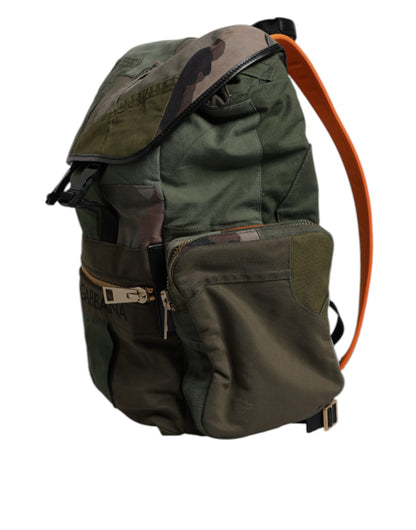 Military Green Patchwork Travel Backpack Bag-Dolce & Gabbana-LabelTerrace.com