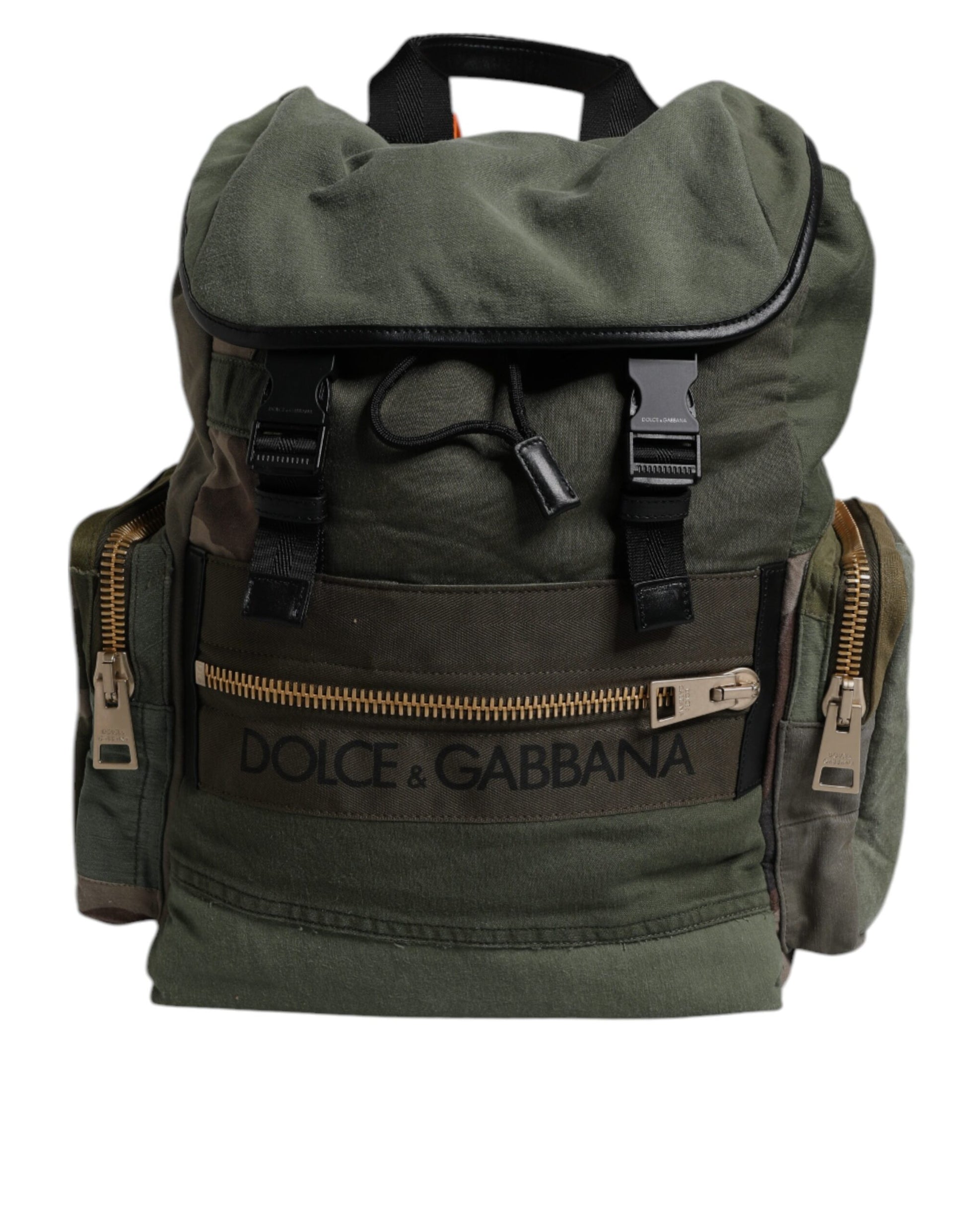Military Green Patchwork Travel Backpack Bag-Dolce & Gabbana-LabelTerrace.com