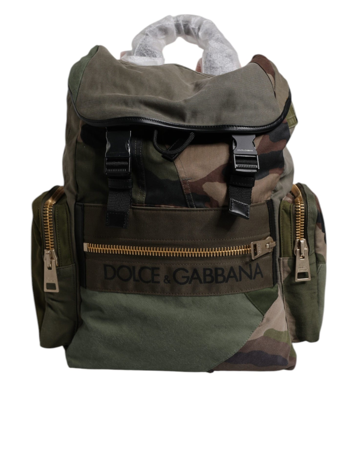 Military Green Patchwork Travel Backpack Bag-Dolce & Gabbana-LabelTerrace.com