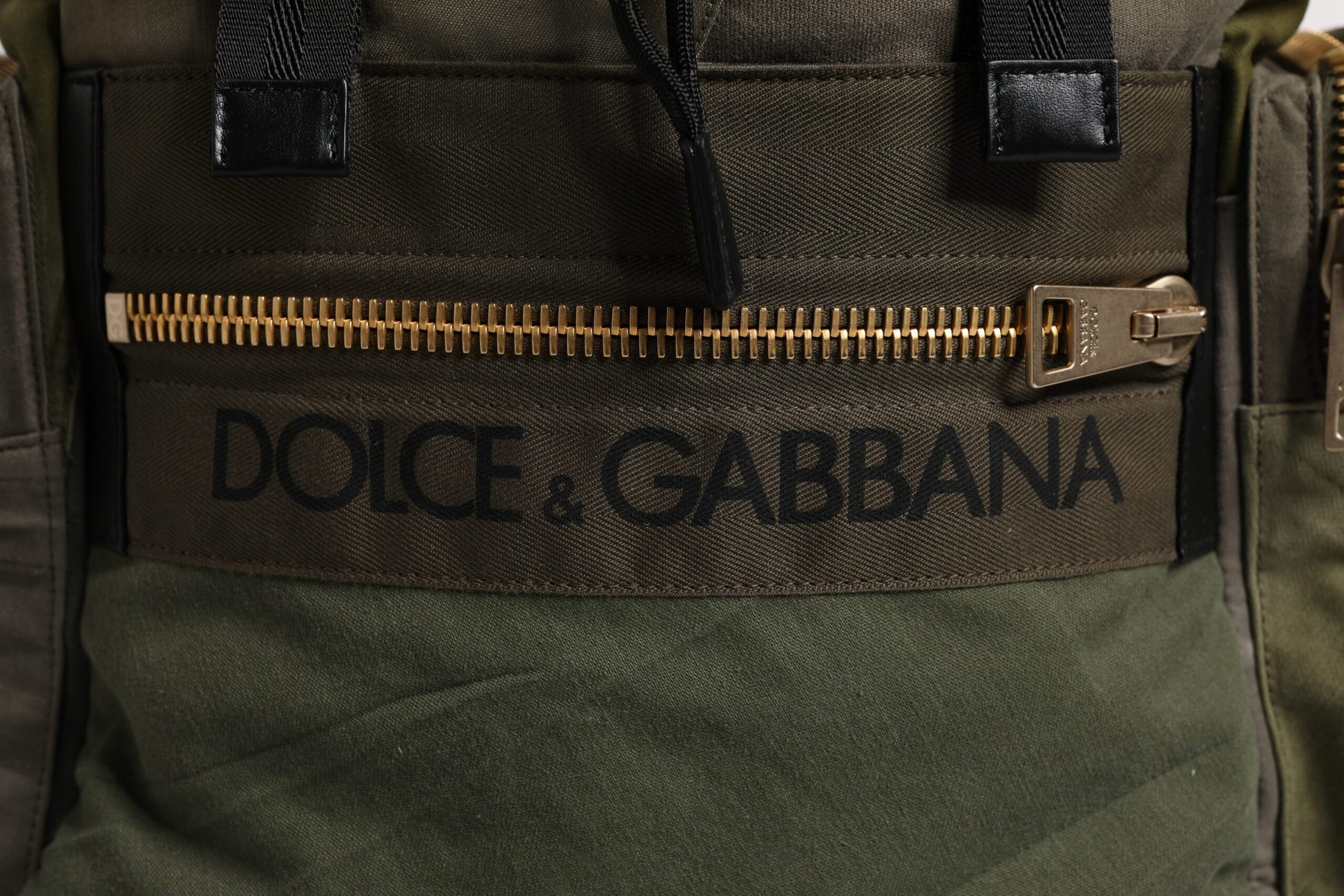 Military Green Patchwork Travel Backpack Bag-Dolce & Gabbana-LabelTerrace.com