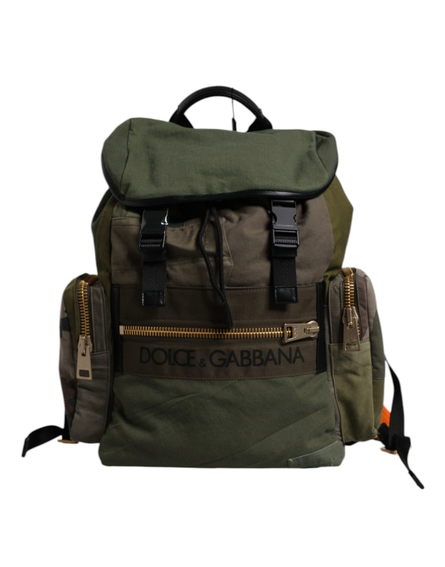 Military Green Patchwork Travel Backpack Bag-Dolce & Gabbana-LabelTerrace.com