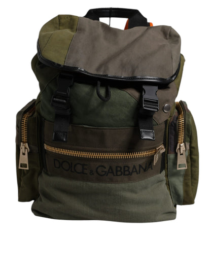 Military Green Patchwork Travel Backpack Bag-Dolce & Gabbana-LabelTerrace.com