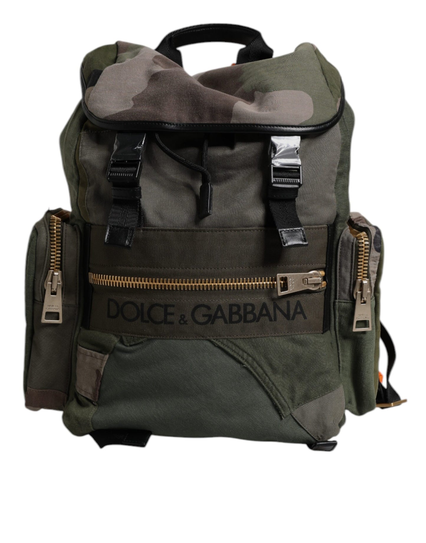 Military Green Patchwork Travel Backpack Bag-Dolce & Gabbana-LabelTerrace.com