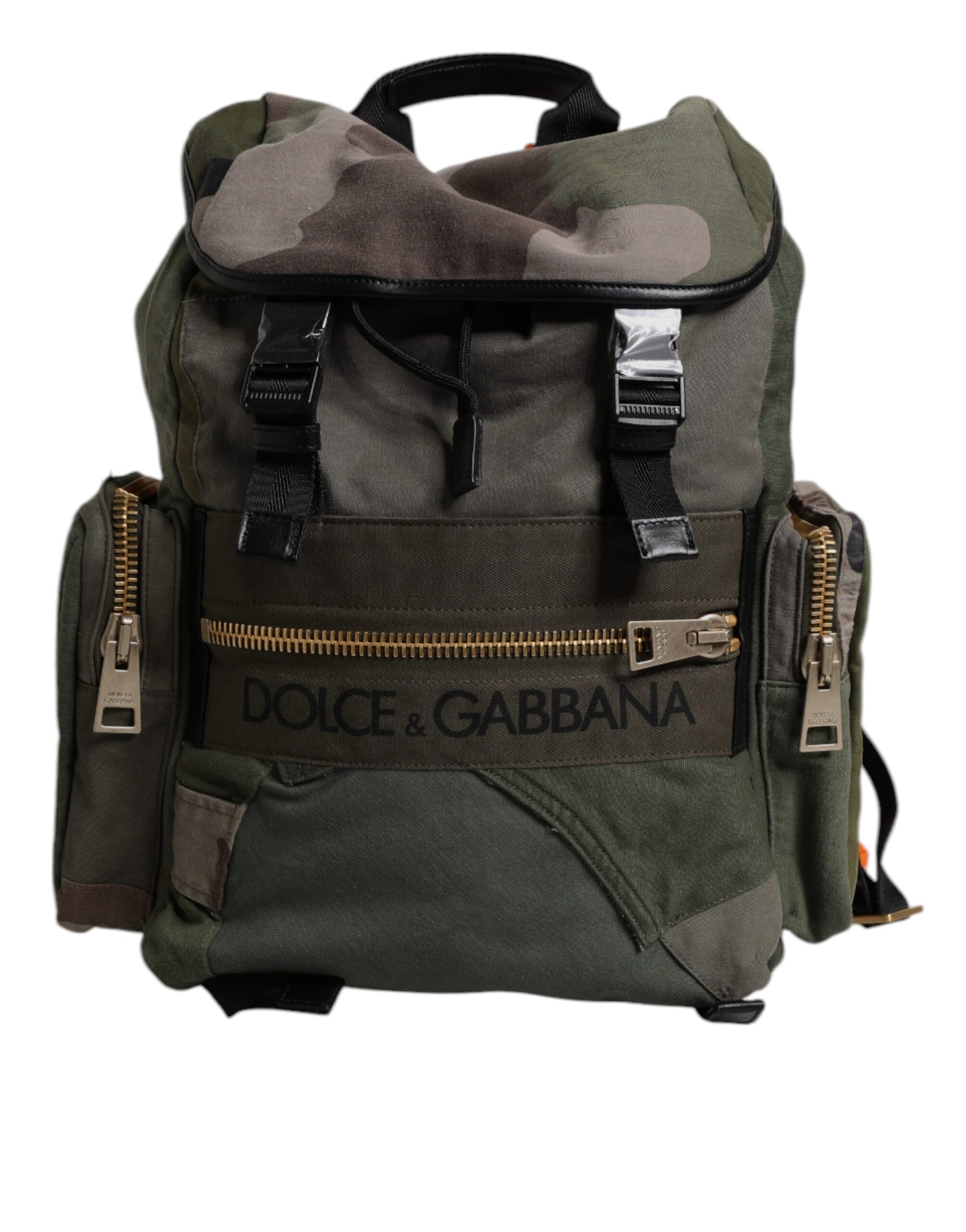 Military Green Patchwork Travel Backpack Bag-Dolce & Gabbana-LabelTerrace.com