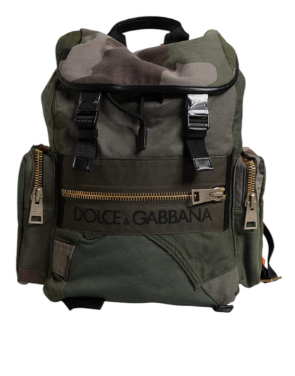Military Green Patchwork Travel Backpack Bag-Dolce & Gabbana-LabelTerrace.com