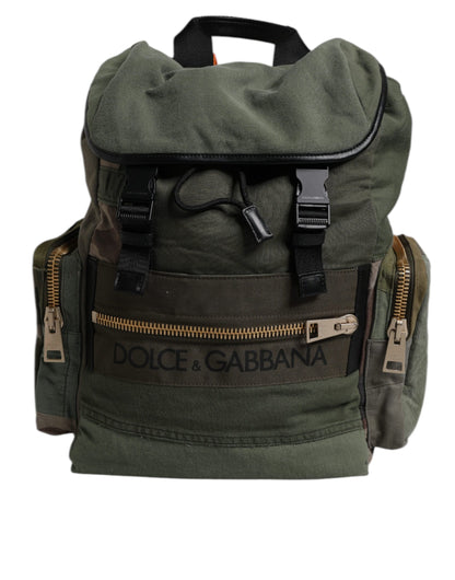 Military Green Patchwork Travel Backpack Bag-Dolce & Gabbana-LabelTerrace.com