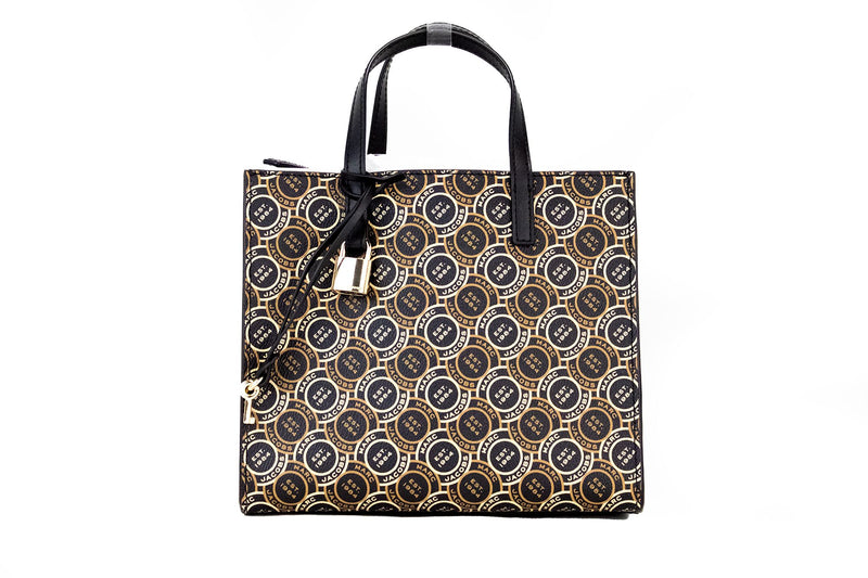 Mini Grind Signet Printed Leather Crossbody Tote Handbag Purse-Marc Jacobs-LabelTerrace.com
