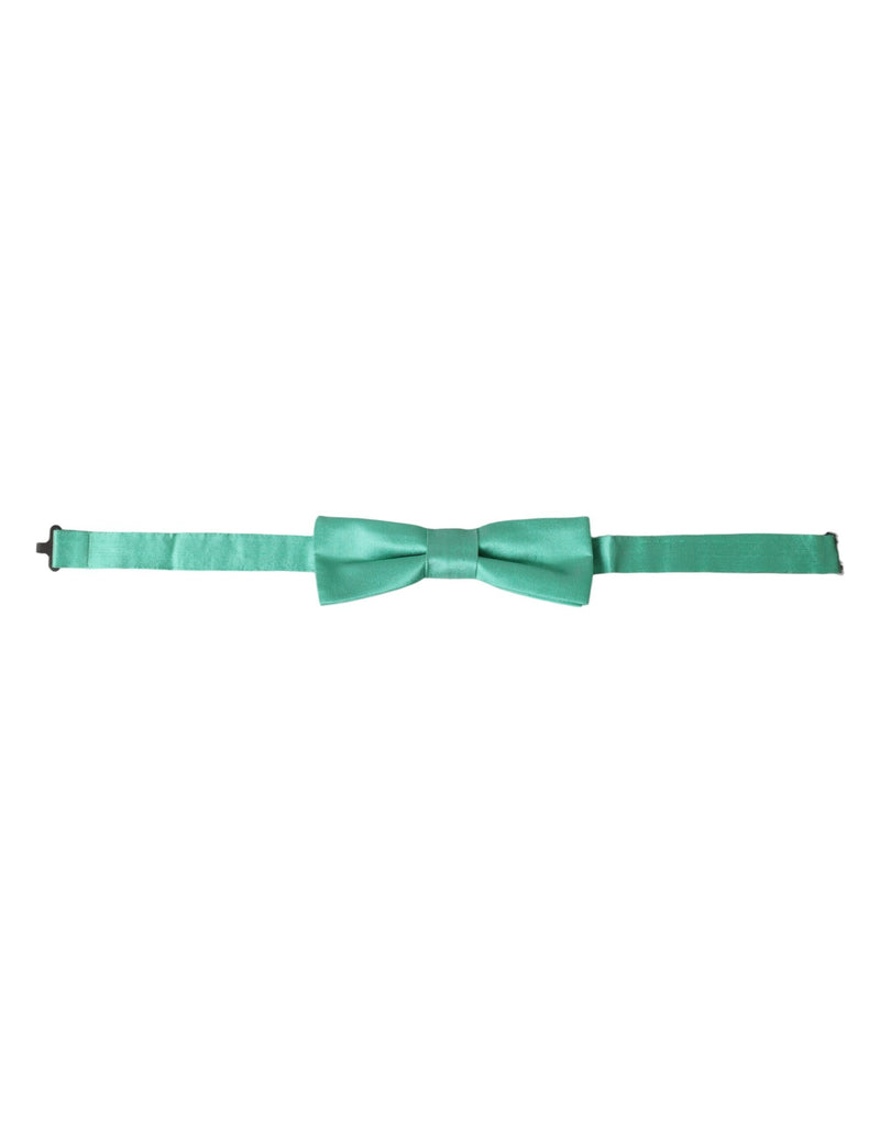 Mint Green Silk Adjustable Neck Men Bow Tie-Dolce & Gabbana-LabelTerrace.com
