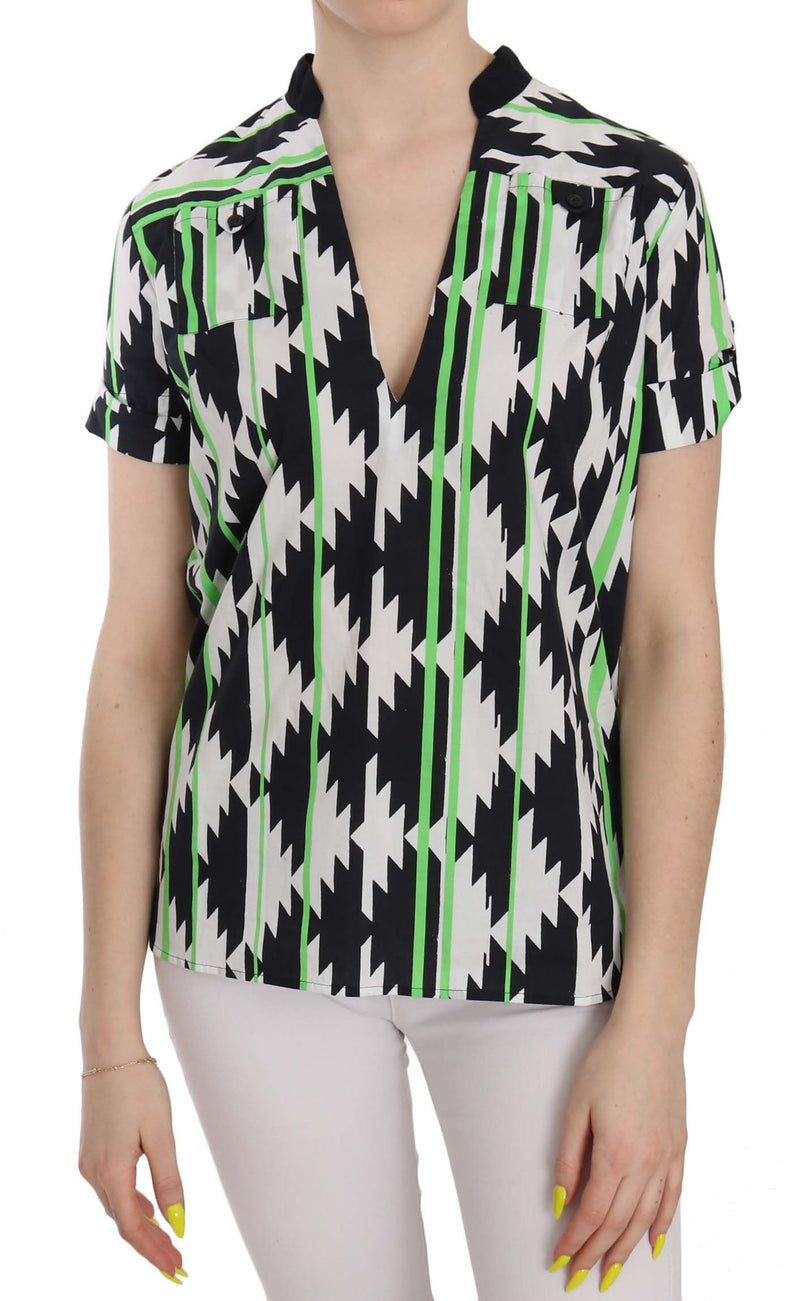 Multi Color Plunging Top Blouse-Costume National-LabelTerrace.com