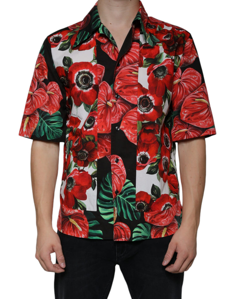 Multicolor Anemone Button Down Casual Shirt-Dolce & Gabbana-LabelTerrace.com