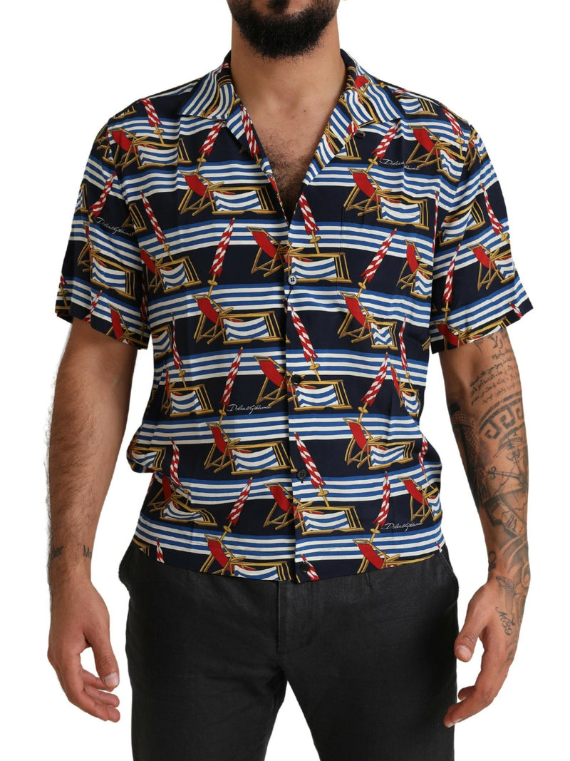 Multicolor Beach Chair Short Sleeves Shirt-Dolce & Gabbana-LabelTerrace.com