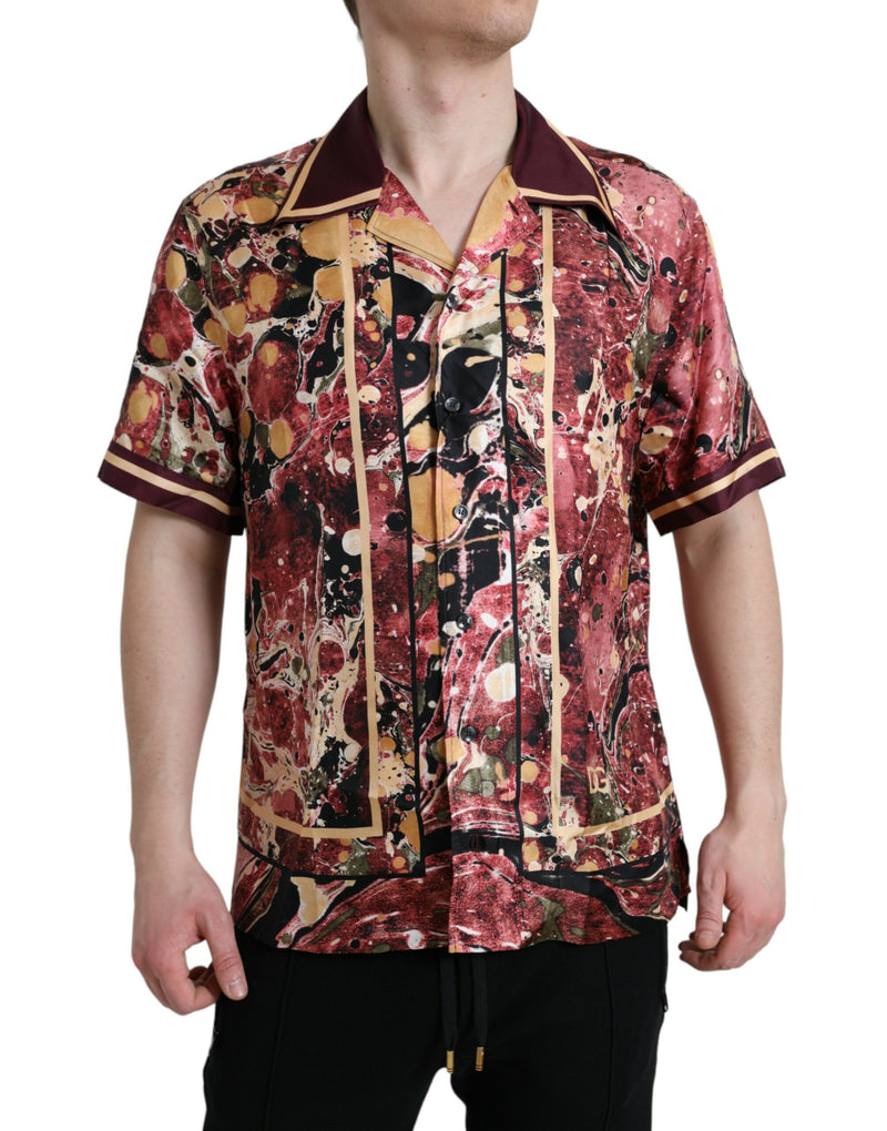 Multicolor Button Down Silk Shirt-Dolce & Gabbana-LabelTerrace.com