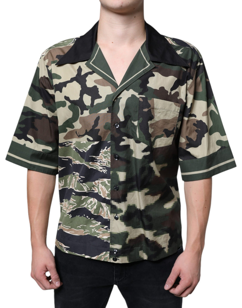 Multicolor Camouflage Button Down Men Casual Shirt-Dolce & Gabbana-LabelTerrace.com