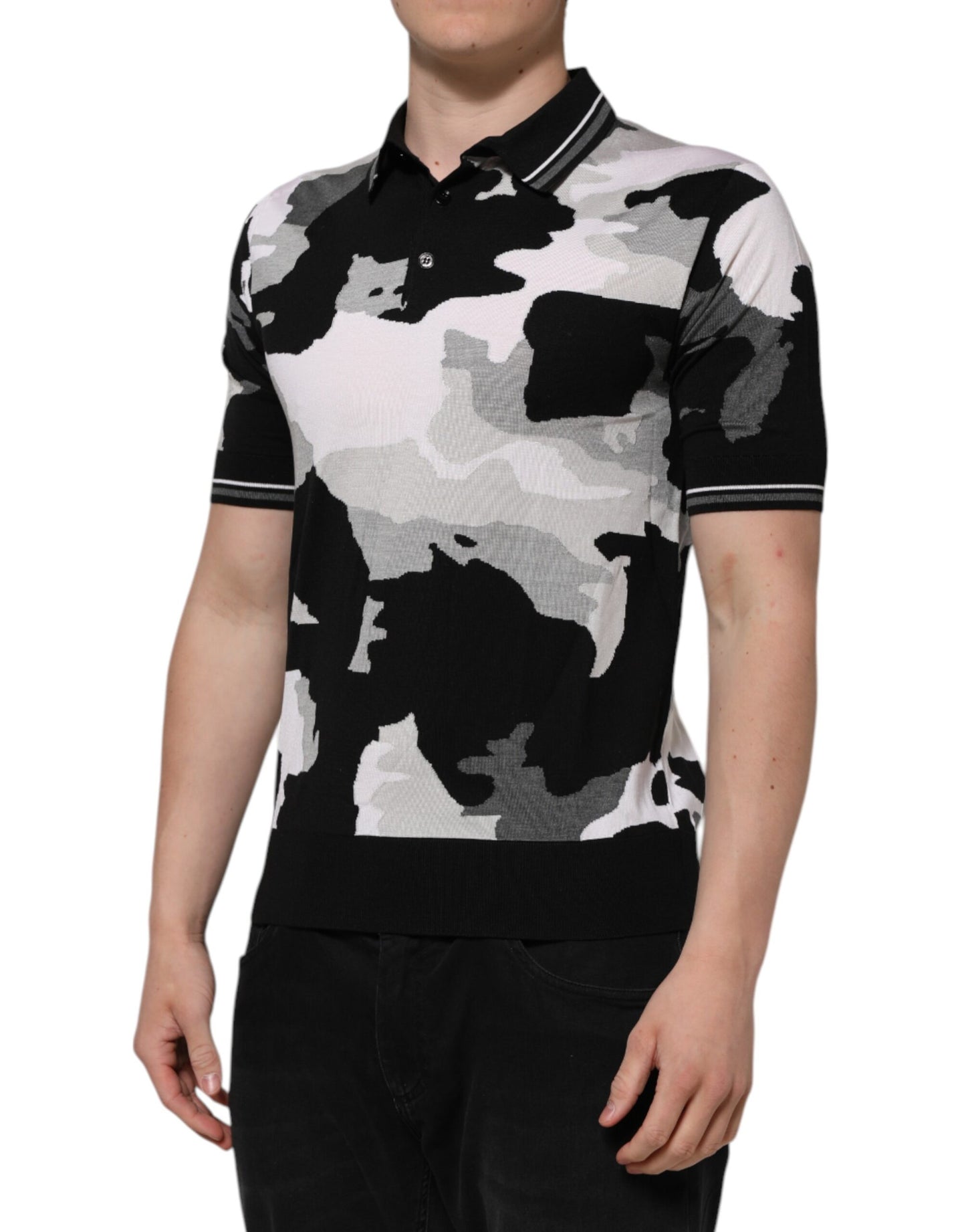 Multicolor Camouflage Collared Polo T-shirt-Dolce & Gabbana-LabelTerrace.com