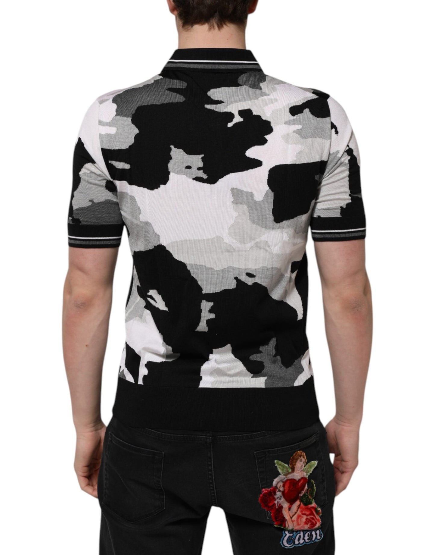Multicolor Camouflage Collared Polo T-shirt-Dolce & Gabbana-LabelTerrace.com